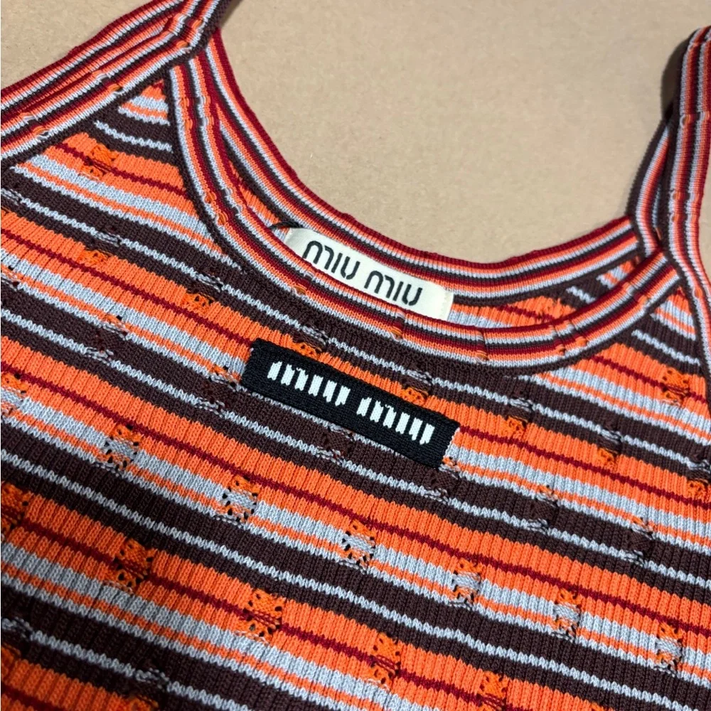 MIU MIU striped knitted halter top - Picture 2 of 4